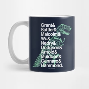 Jurassic Park Character Names Mug